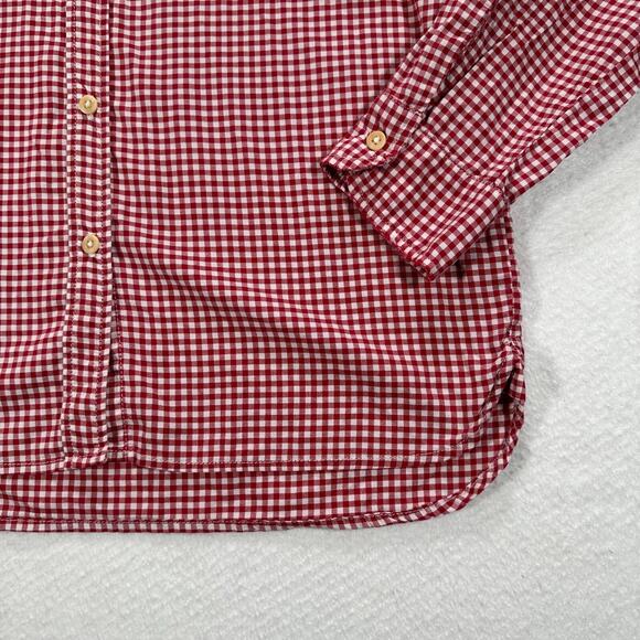 Current/Elliott The Perfect Shirt Long Sleeve Women's Size 3/Large Red Gingham - Picture 4 of 11